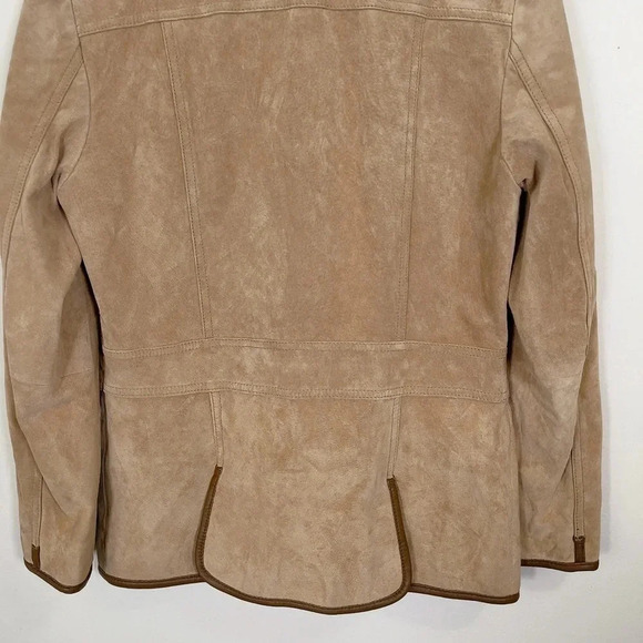 Eddie Bauer Women's Tan Suede Jacket Coat Blazer Small - Picture 14 of 16